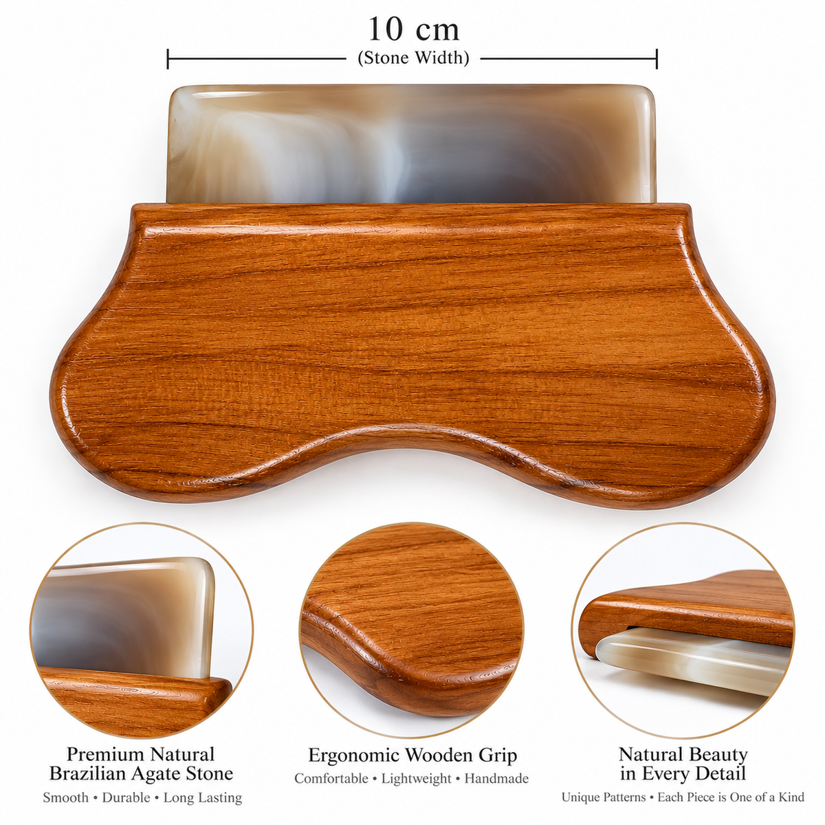 Brazilian Agate Burnisher – Wooden Handle