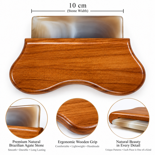 Brazilian Agate Burnisher – Wooden Handle