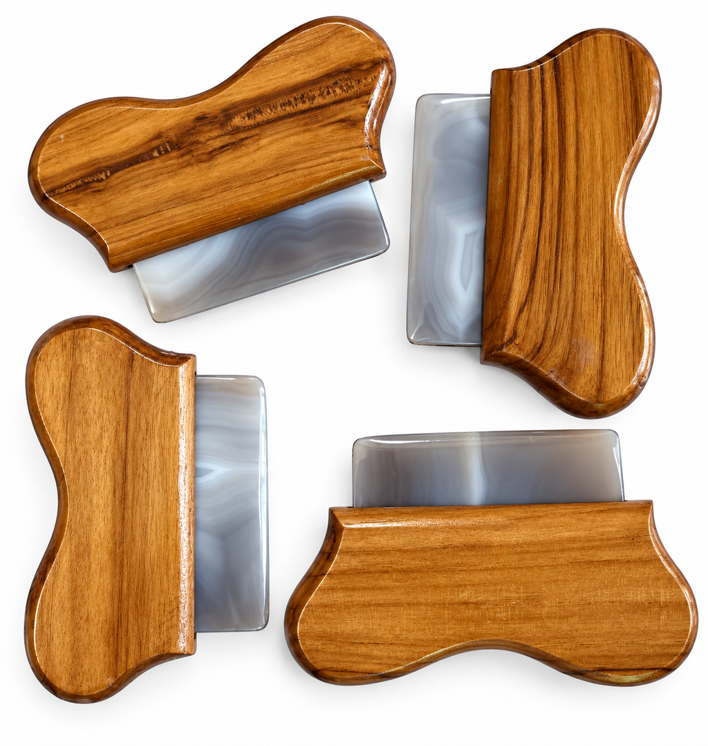 Brazilian Agate Burnisher – Wooden Handle