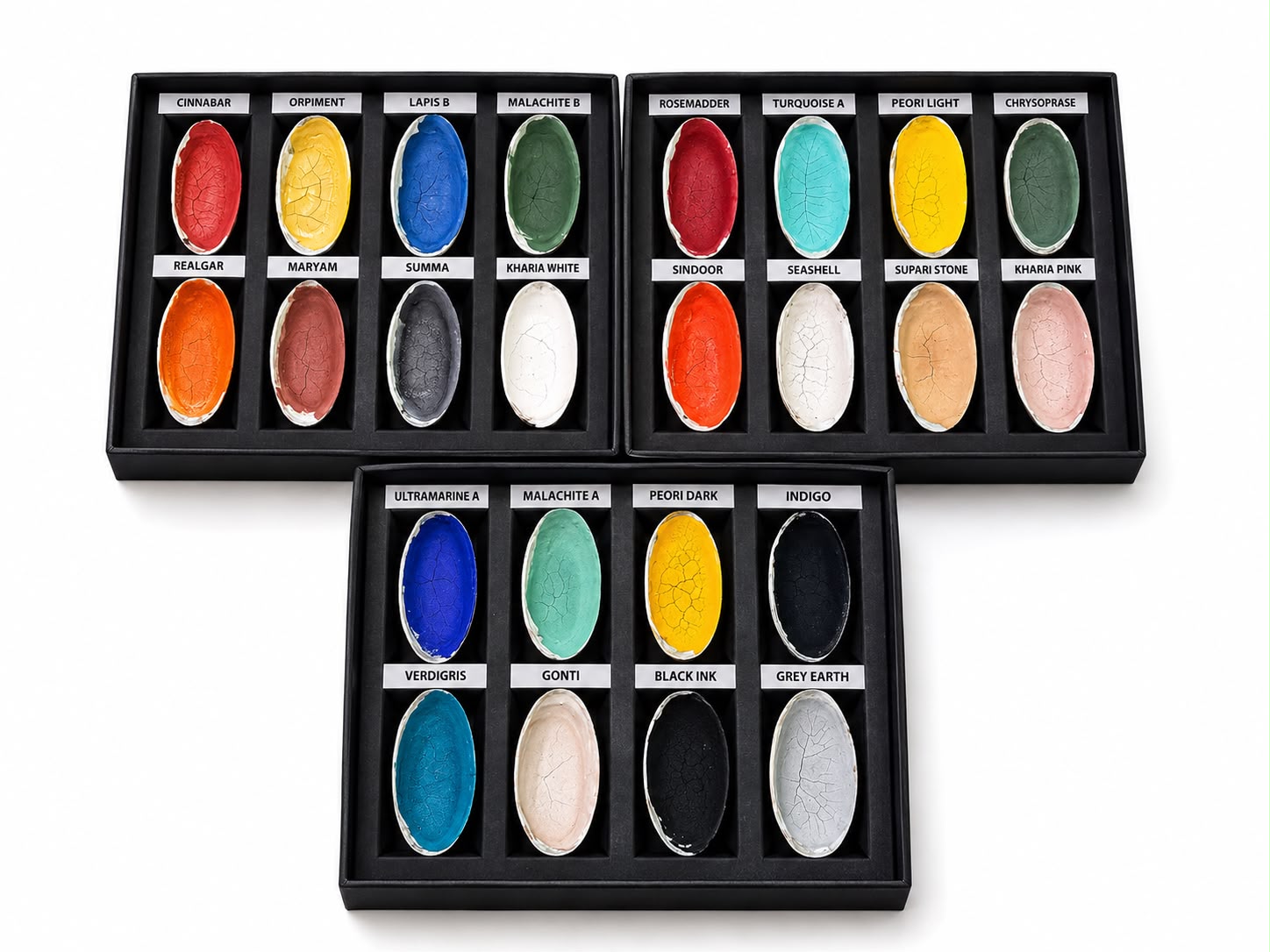 Handmade Natural Stone Shell Pigment Set (3 kit)