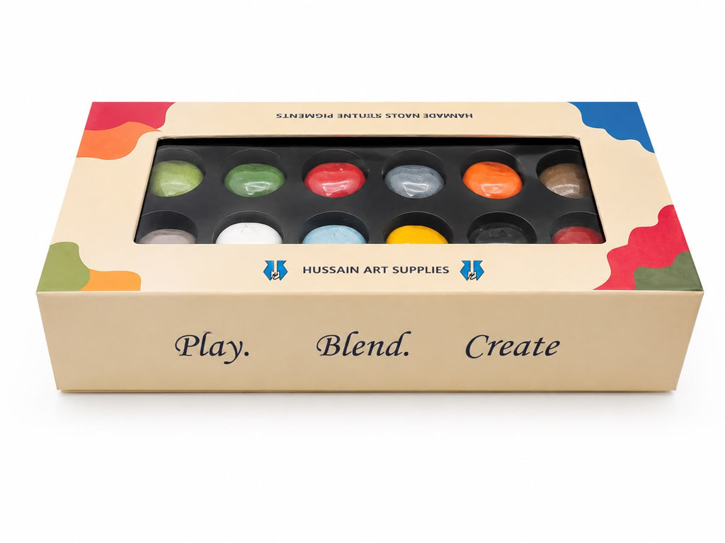 Handmade Natural Stone Pigment Set – 12 Colors