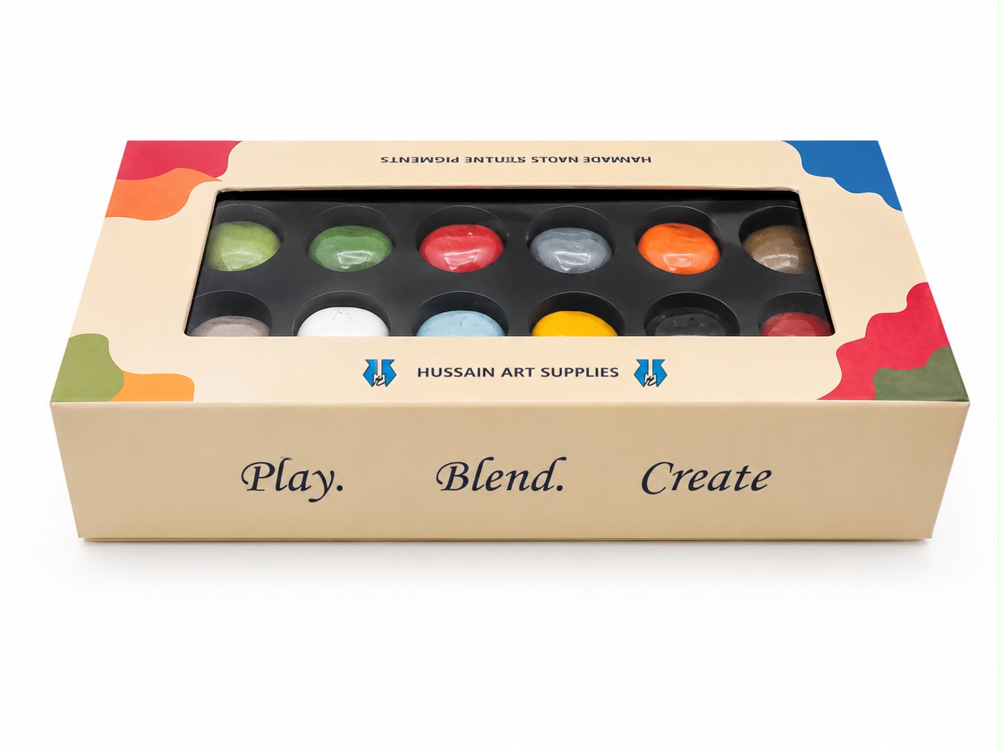 Handmade Natural Stone Pigment Set – 12 Colors