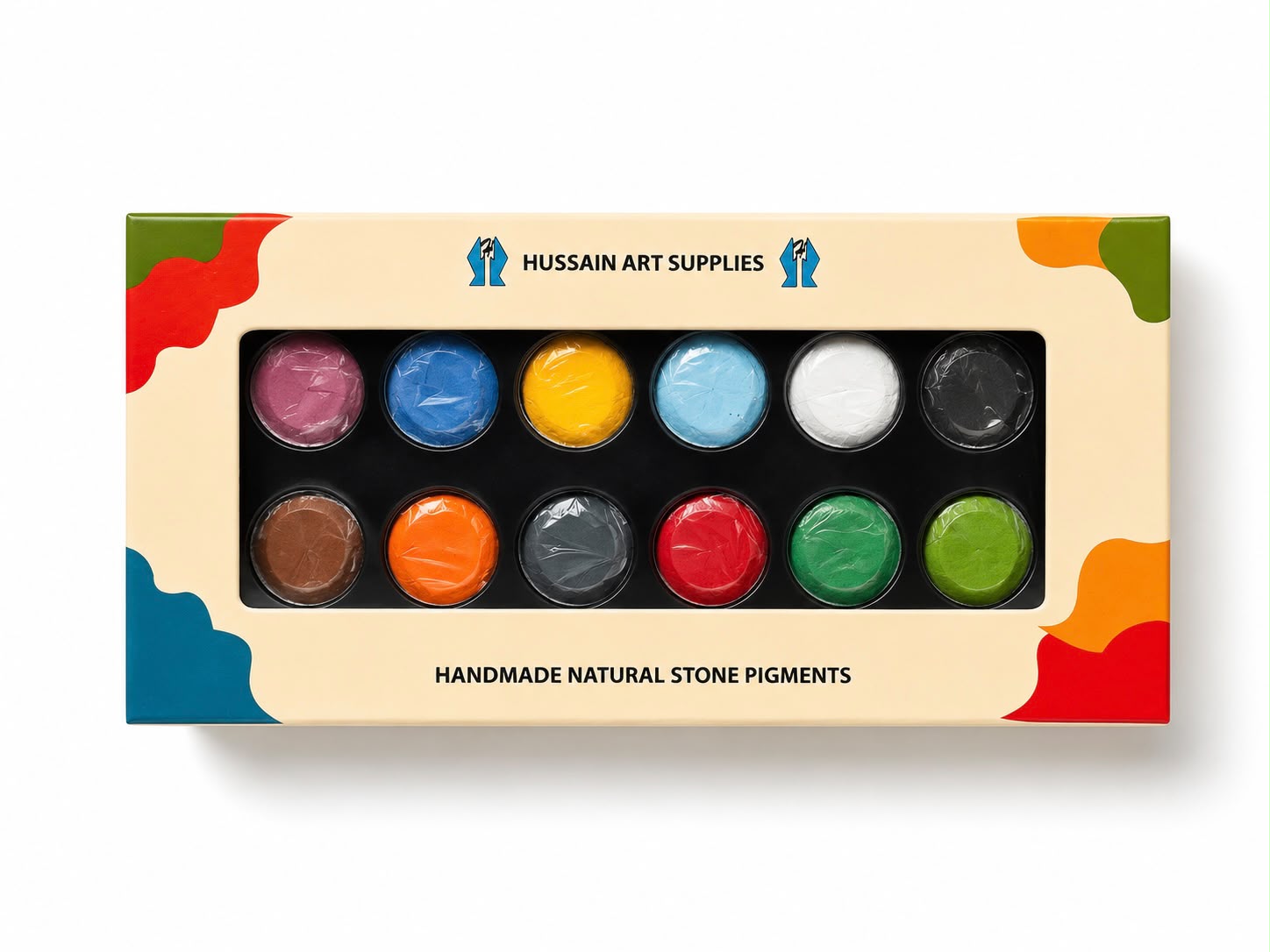 Handmade Natural Stone Pigment Set – 12 Colors